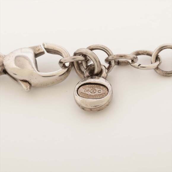 CHANEL Silver Logo Necklace
